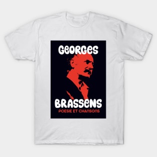 Georges Brassens Tribute Design - Poesie et Chansons T-Shirt